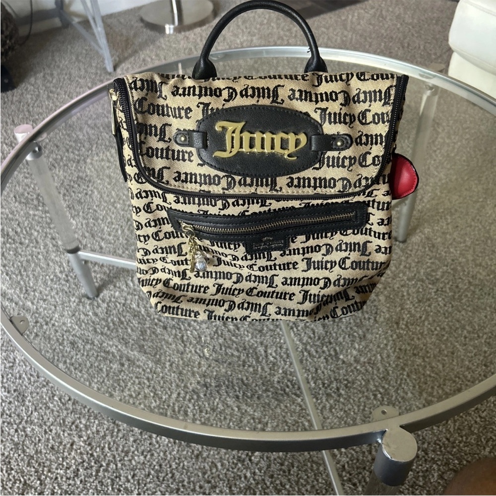 Juicy Couture Black and Tan Backpack